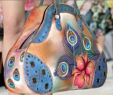 Anuschka Premium Peacock Flower Studded Shopper Anuschka Premium Peacock Flower Studded Shopper
