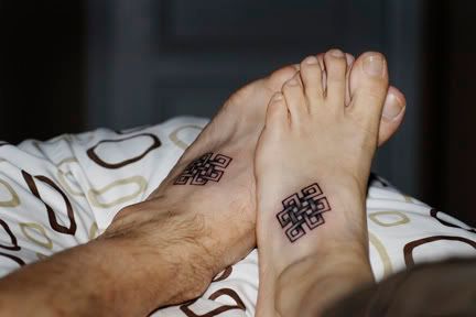 Romantic wedding foot tattoos