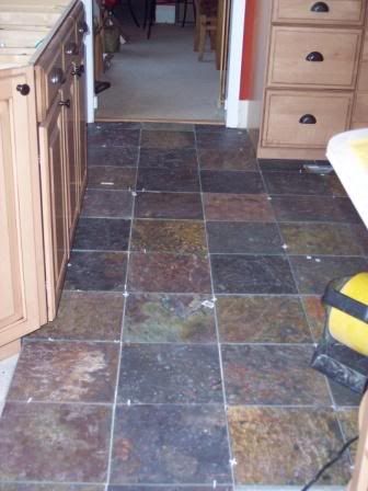 multicolored slate kitchen floor