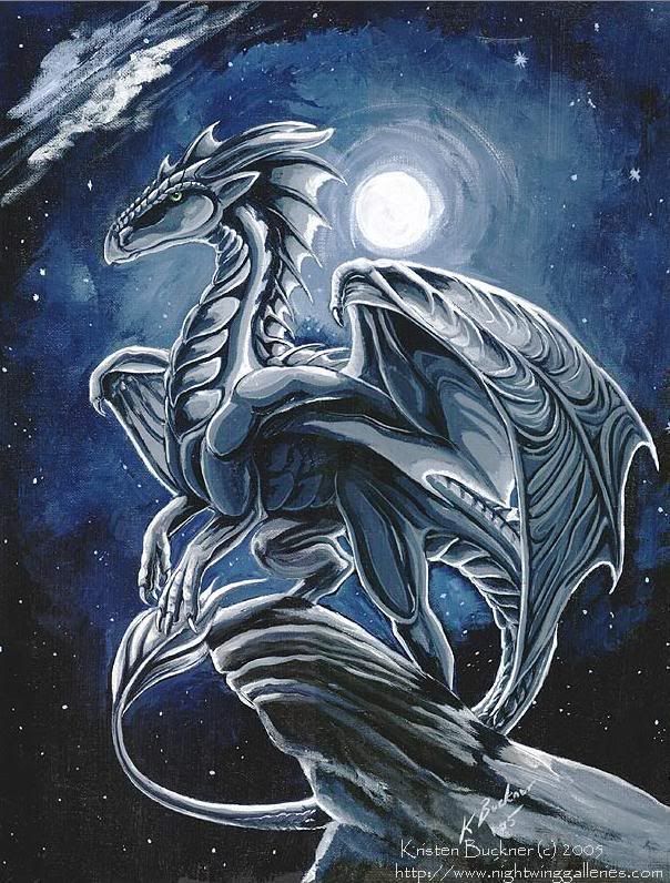 Blue Dragon In Moonlight