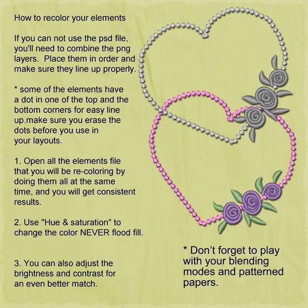 Embroidered Hearts 2 Instruction Page