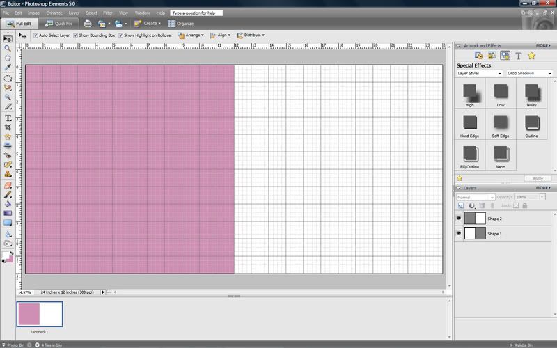 Create a square on each side of your layout.