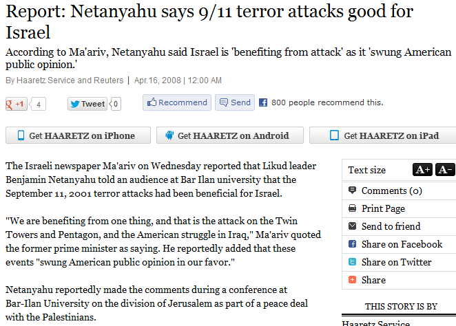 Netanyahu911GoodForIsrael