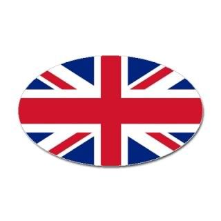 Great Britian Union Jack Oval Sticker