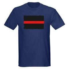 Navy Blue Thin Red Line T-Shirt