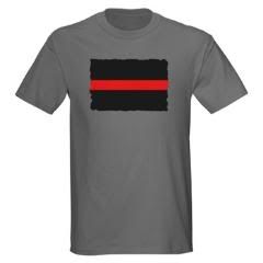 Dark Grey Thin Red Line T-Shirt