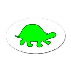 Green Turtle Lover Oval Sticker
