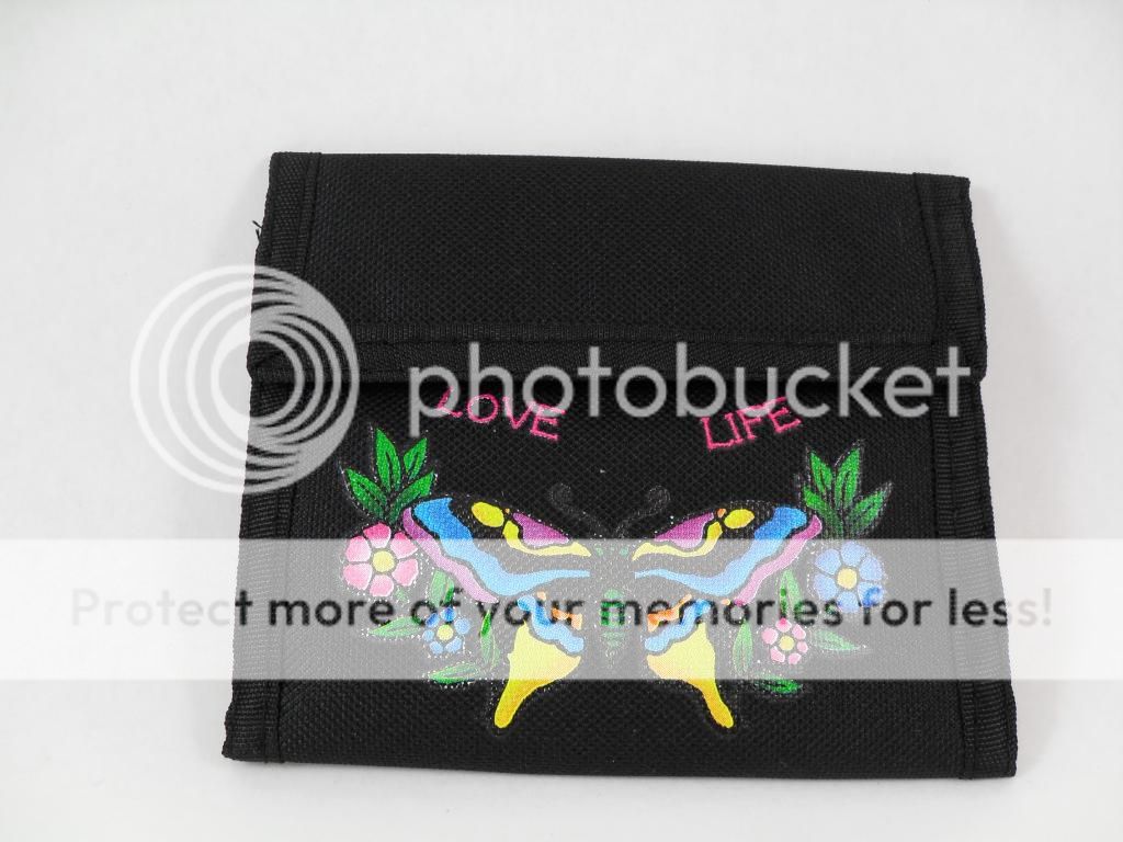 BLK LOVE LIFE BUTTERFLY PUNK MOD WALLET & ED HARDY TAT  