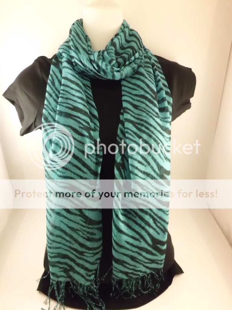   AQ FASHIONABLE ZEBRA MOD ROCKABILLY PUNK INDIE FRINGE SCARF  