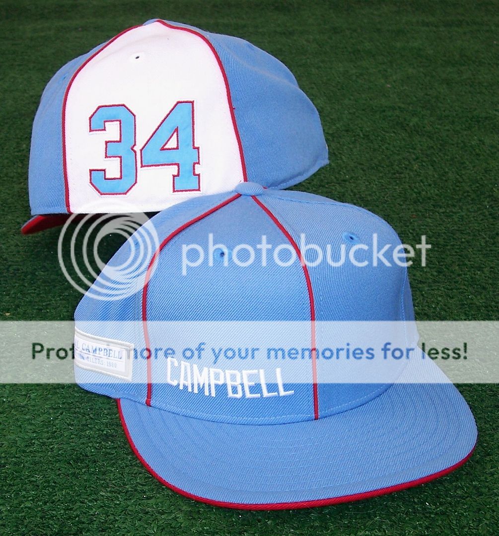 Houston Oilers EARL CAMBELL Hat Throwback Fitted 7 1/4  