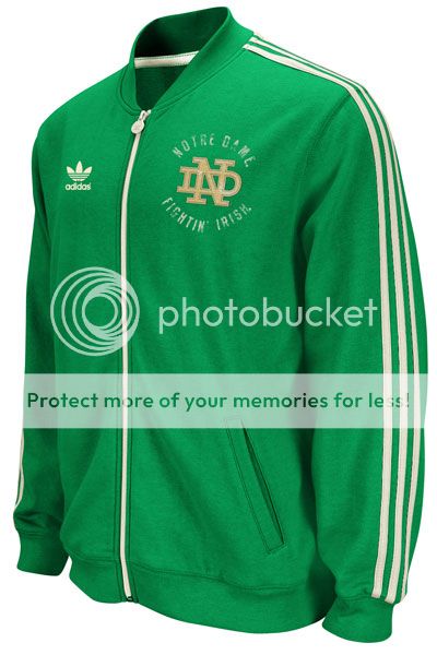 Notre Dame Irish Adidas 2XL Track Jacket Size 2X Large Authentic New w