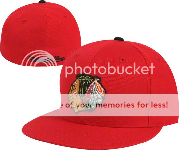 Chicago Blackhawks Mitchell Ness Hat Cap 7 5 8 Fitted Size NHL 