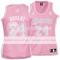 Kobe Bryant # 24 Los Angeles Lakers Womens Pink NBA Adidas Jersey