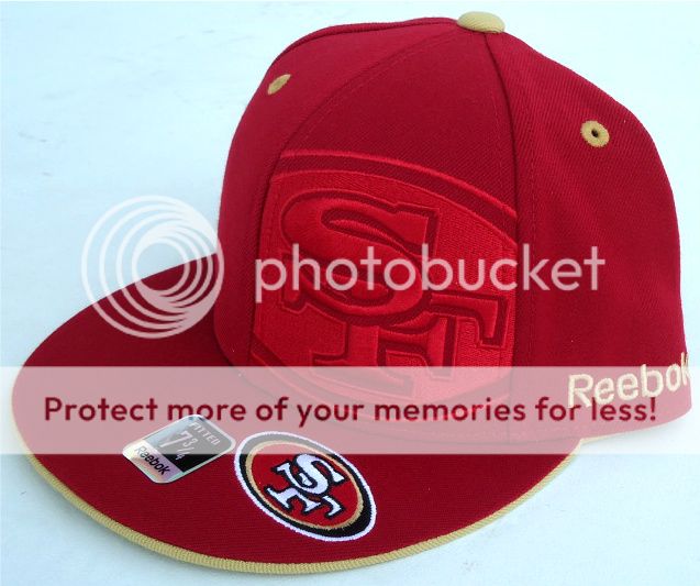 San Francisco 49ers NFL Hat Cap Reebok 7 3/4 Size Fitted Side Logo 