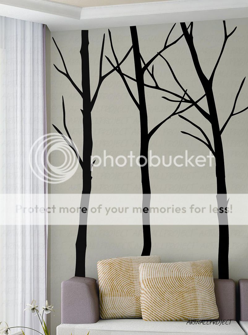 Wall Art Vinyl Decal Sticker Forest B3 Three Trees  