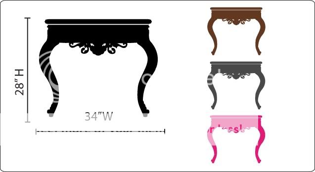 Wall Art Vinyl Decal Antique Set Console Table  