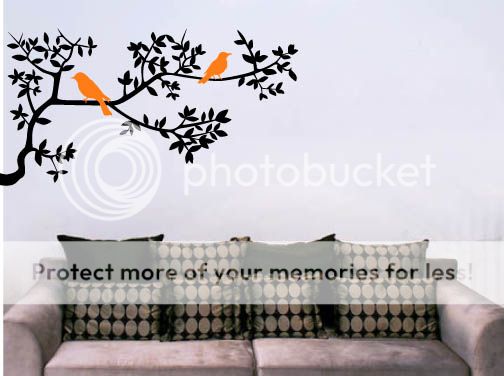 Tree branch and Bird II Wall Decal