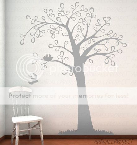 Wall Art Vinyl Decal Tree with Circle Leaves  