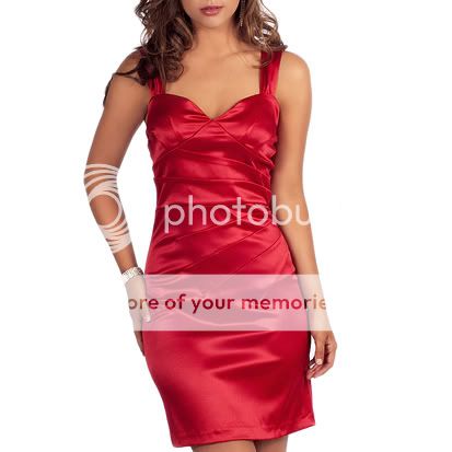   Pleated Sweetheart Fitted Cocktail Evening Formal Party Dress  