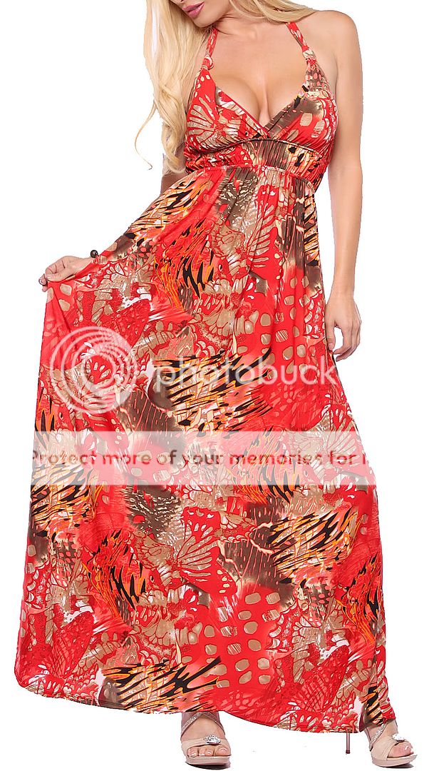 Hot New Maxi Boho Vintage Halter Celeb Party Long Dress  