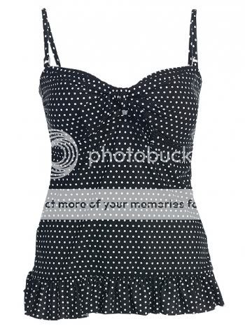 Womens Swimsuit Tankini Swimwear Sliming Retro Ruffle Skirt Design S M ...
