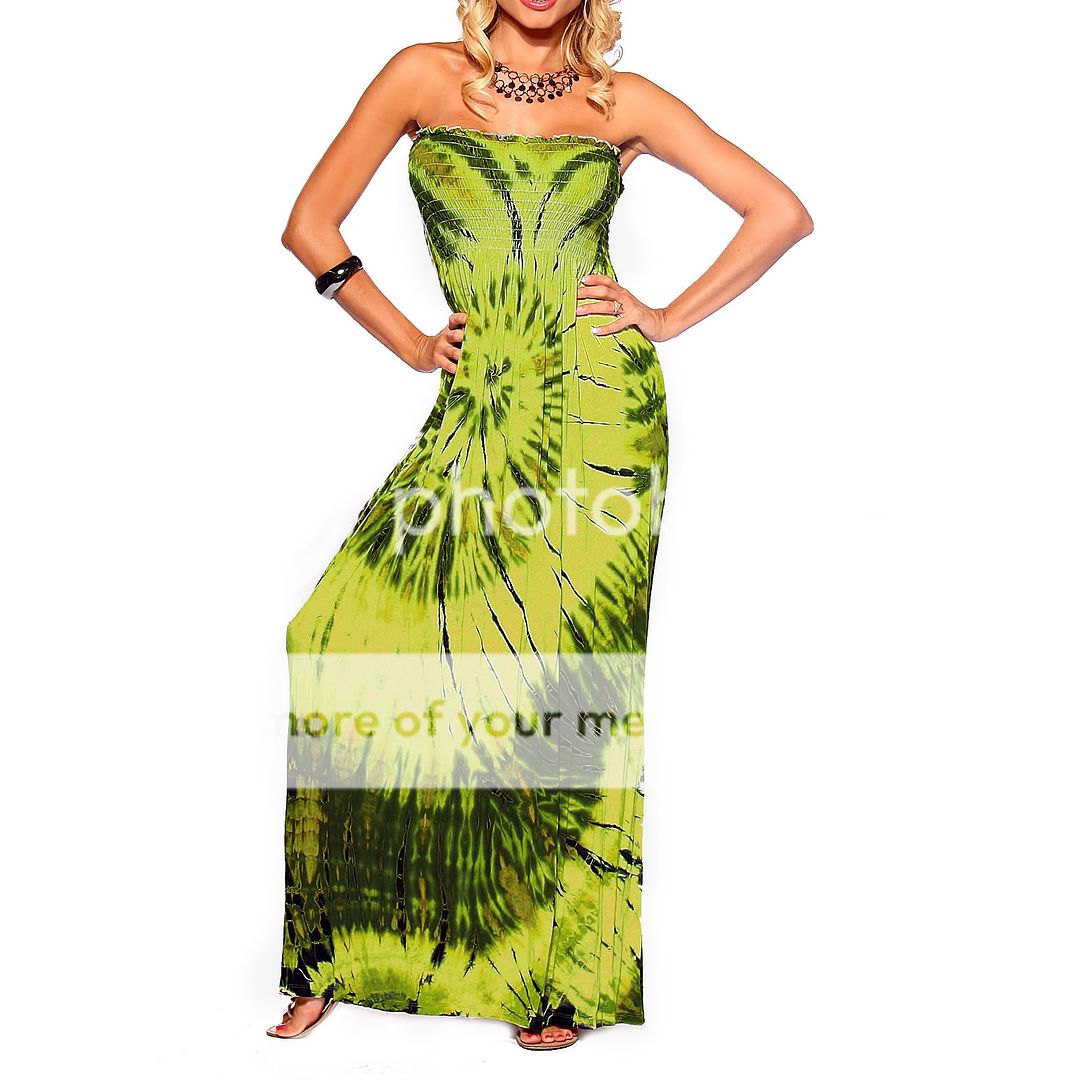 Sexy Colorful Printed Maxi Strapless Long Summer Dress  