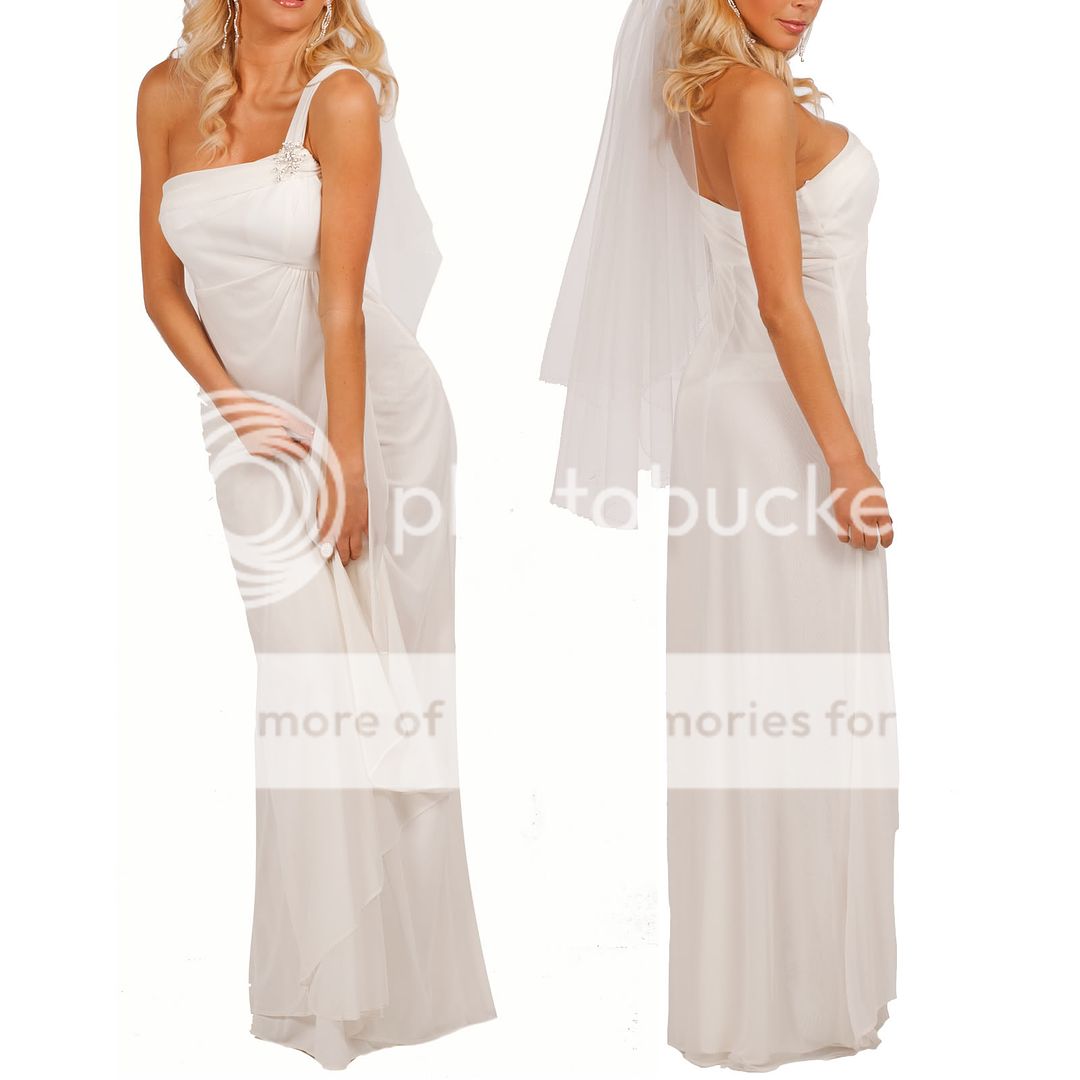   One Shoulder Sheer Rhinestone Wedding Dress Bridal Gown